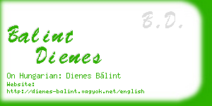 balint dienes business card