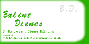 balint dienes business card